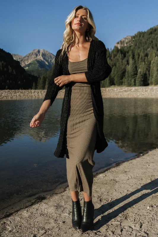 lightweight women cardigan for spring and fallDevman Knit Cardigan | Black