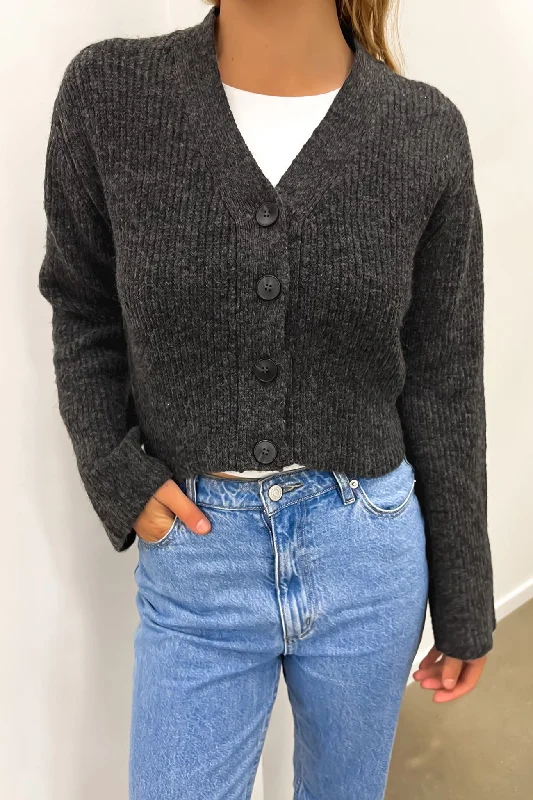 lightweight women cardigan for spring and fallEden Knit Cardi Charcoal