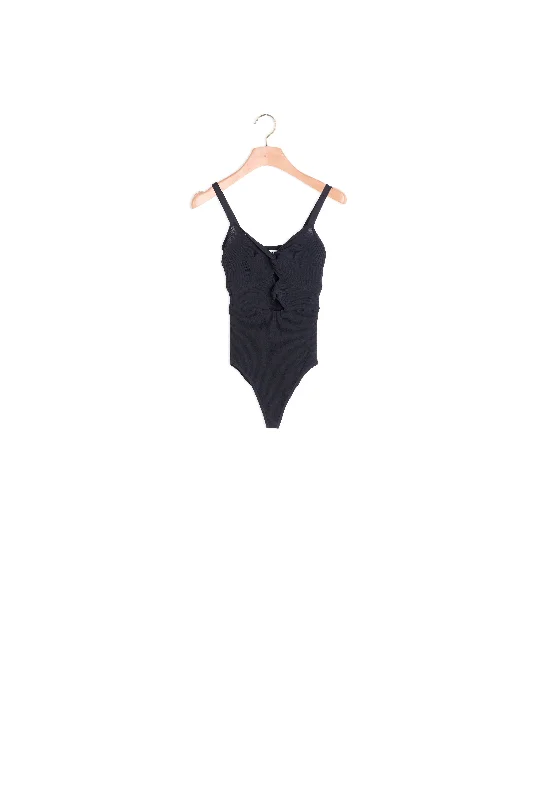 ribbed women cardigan with a classic textureBody côtelé noué