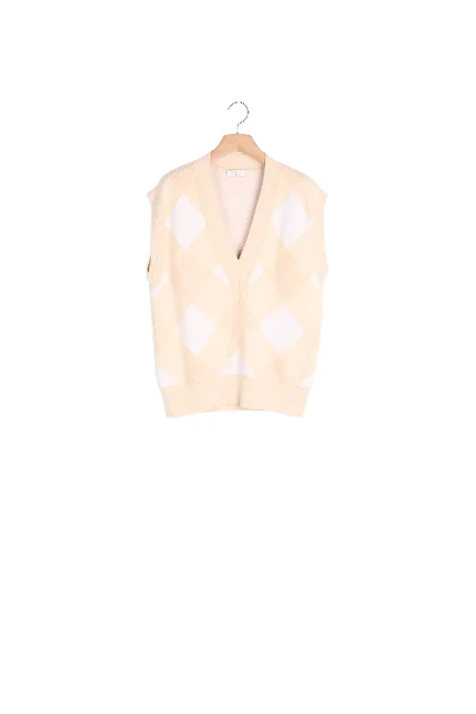 lightweight women cardigan for spring and fallPull sans manches jacquard