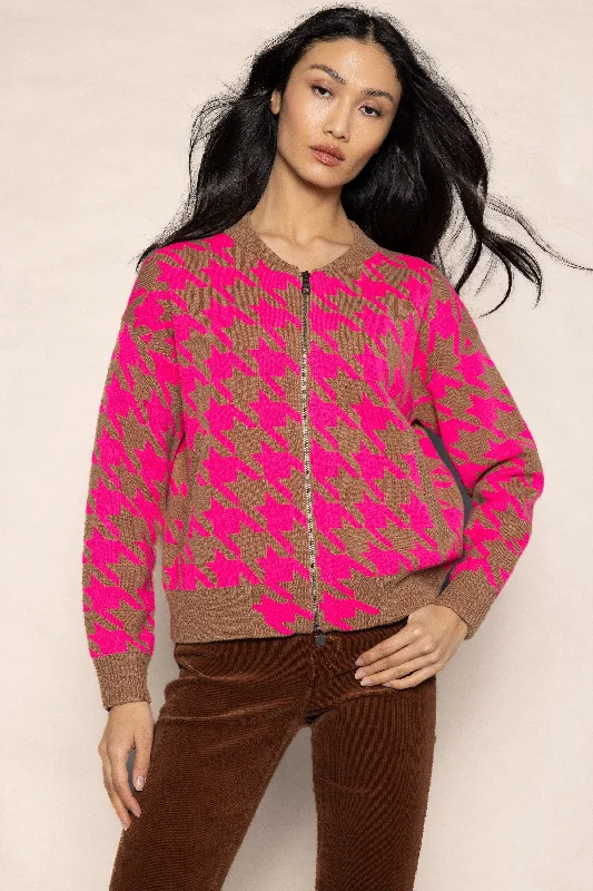 hand knitted women cardigan with artisanal charmHOUND AROUND JACKET