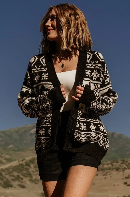 sequin embellished women cardigan for special occasionsJackson Oversized Cardigan | Black Print sequin embellished women cardigan for special occasionsJackson Oversized Cardigan | Black Print