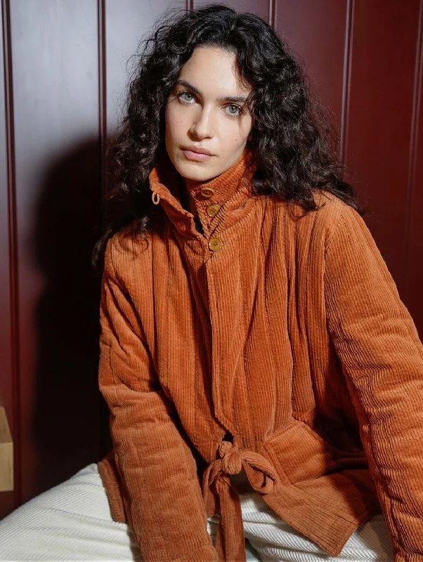 Shearling - lined women's leather coats for ultimate warmth and luxuryKeneila Women's Organic Cotton Corduroy Coat | Ginger Shearling - lined women's leather coats for ultimate warmth and luxuryKeneila Women's Organic Cotton Corduroy Coat | Ginger