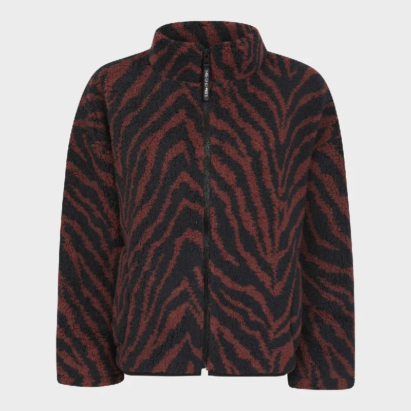 Plus size women's wool blend coats for a warm and stylish winterLadies Zebra Zip Jacket Plus size women's wool blend coats for a warm and stylish winterLadies Zebra Zip Jacket