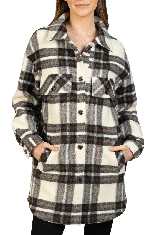 Checkered women's wool coats in a classic pattern for a timeless styleLightweight Plaid Shacket Checkered women's wool coats in a classic pattern for a timeless styleLightweight Plaid Shacket
