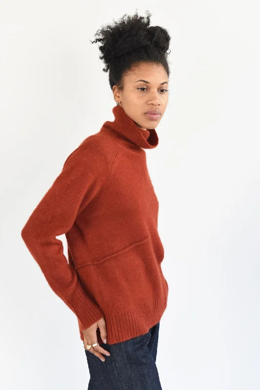 machine washable women cardigan for easy careM.PATMOS Ares Turtleneck - Rust