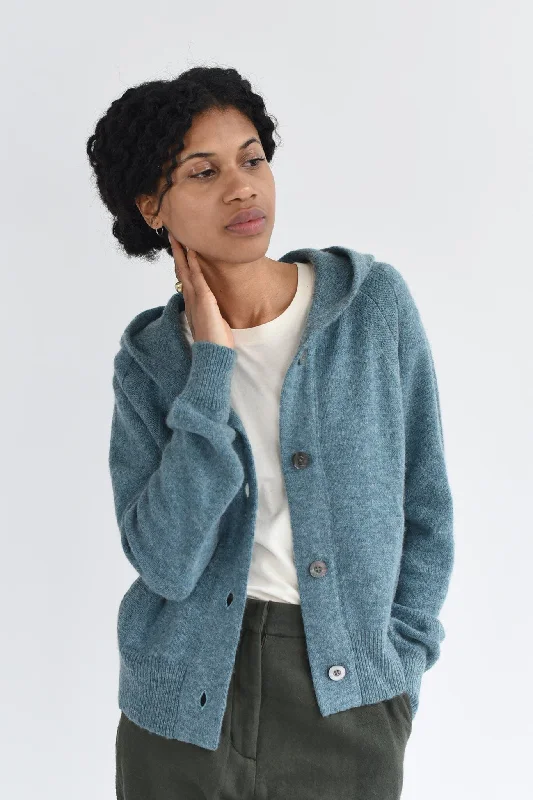 cable knit women cardigan with intricate patternsM.PATMOS Barnett Hoodie - Mineral