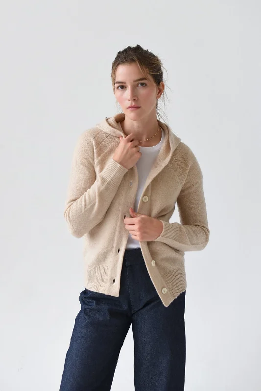 cashmere blend women cardigan for a luxurious feelM.PATMOS Barnett Hoodie - Wheat