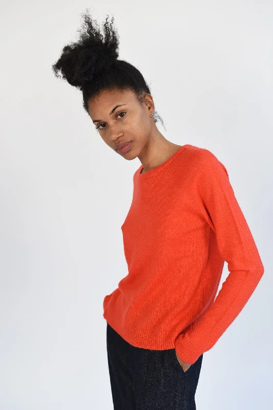 color block women cardigan with bold huesM.PATMOS Brighton Pullover - Coral