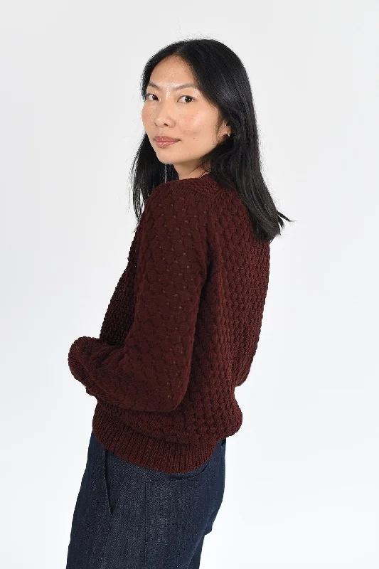 long length women cardigan with side slitsM.PATMOS Diana Pullover - Berry