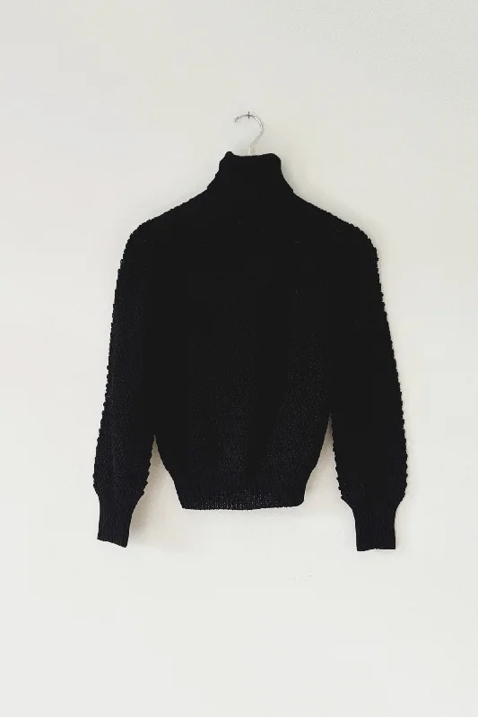 v neck women cardigan to elongate the necklineM.PATMOS Gabe Turtleneck - Black
