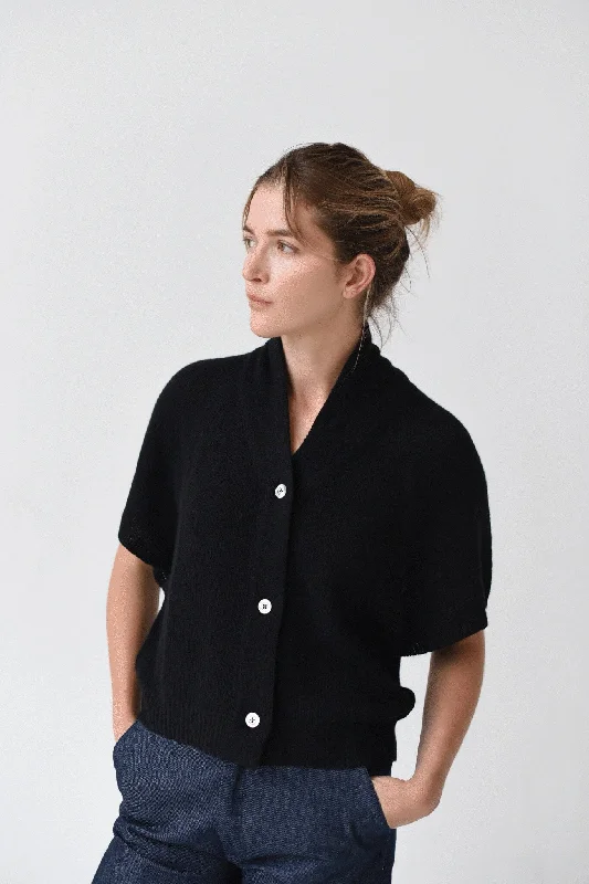 machine washable women cardigan for easy careM.PATMOS Ilam Cardigan - Black