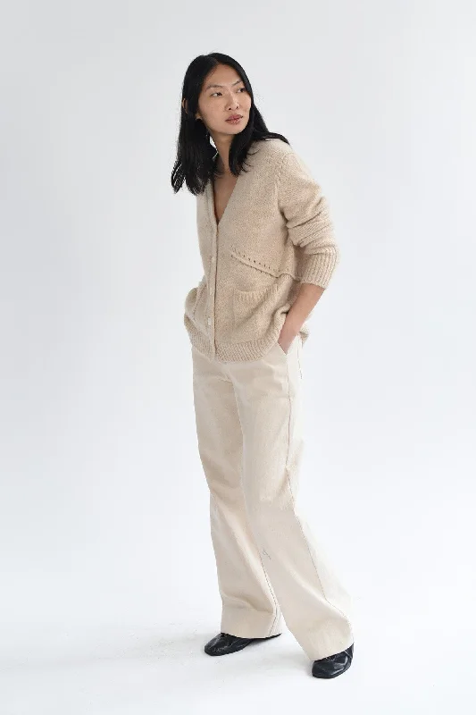 cropped women cardigan to pair with high - waisted jeansM.PATMOS Leto Cardigan - Wheat cropped women cardigan to pair with high - waisted jeansM.PATMOS Leto Cardigan - Wheat