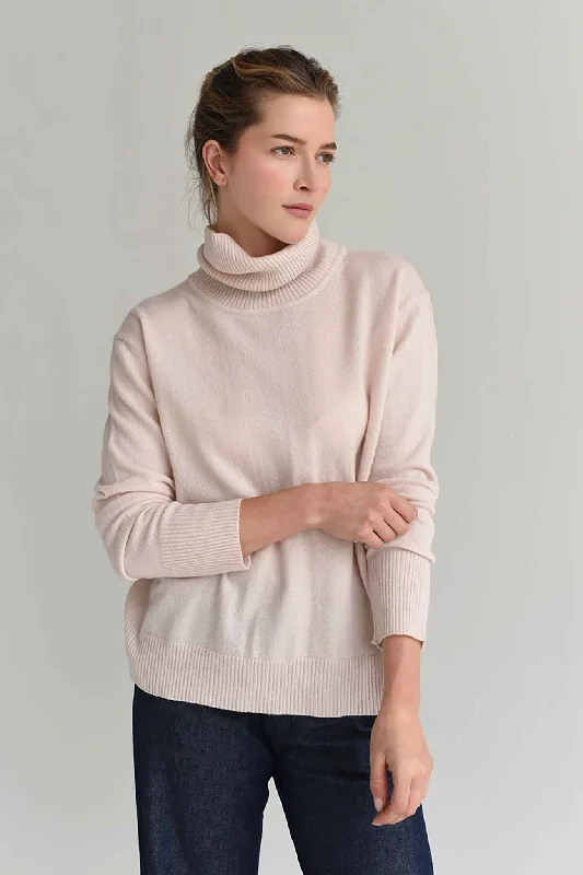 hooded women cardigan for added warmth and styleM.PATMOS Maya Turtleneck - Pink Salt