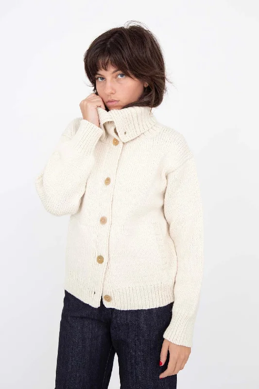 machine washable women cardigan for easy careM.PATMOS Mila Cardigan - Ivory
