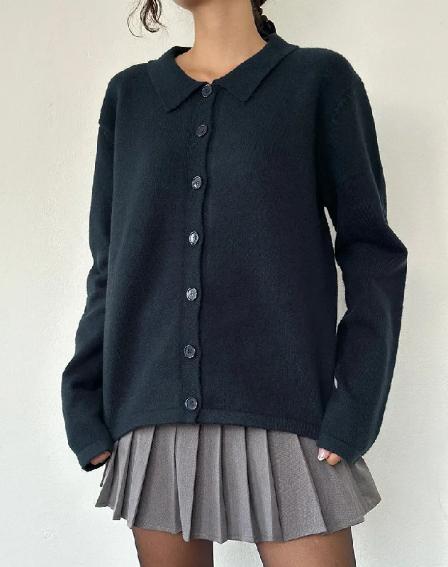 plus size women cardigan for comfortable layeringMadera Cardigan in Dark Navy