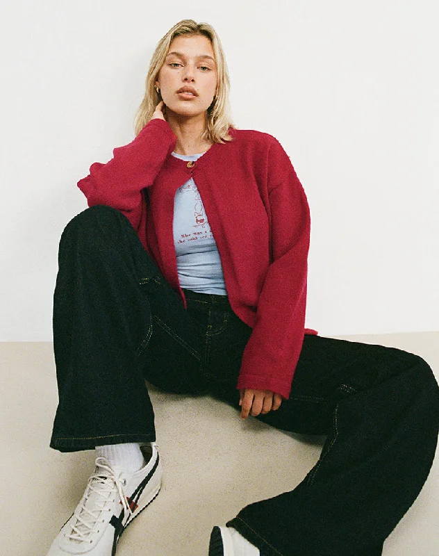 hooded women cardigan for added warmth and styleMaureen Cardigan in Red