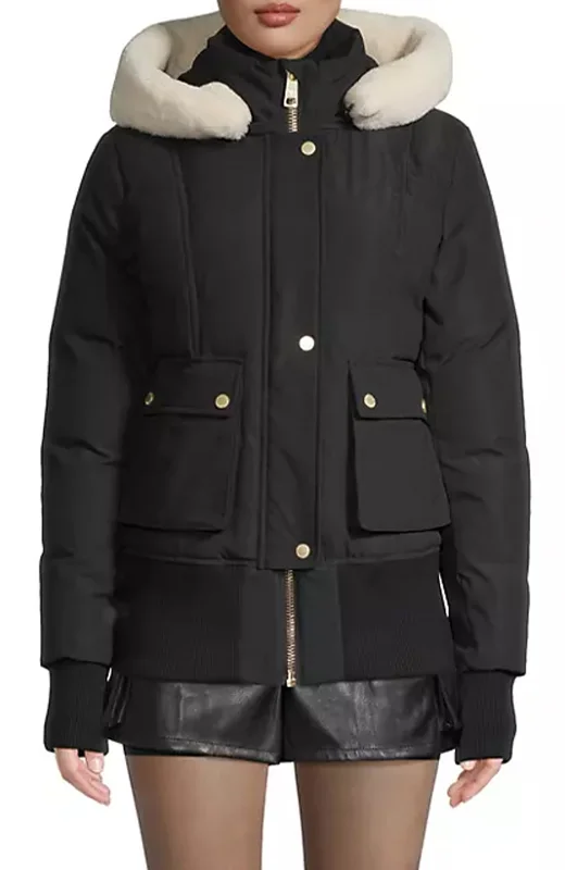 Long women's mac coats in a lightweight fabric for spring showersNicole Benisti Womens Fordham Shearling Bomber Jacket Long women's mac coats in a lightweight fabric for spring showersNicole Benisti Womens Fordham Shearling Bomber Jacket