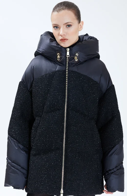 Oversized women's wool coats in a monochromatic look for a trendy outfitNicole Benisti Womens Matilde Tweed Puffer Jacket Oversized women's wool coats in a monochromatic look for a trendy outfitNicole Benisti Womens Matilde Tweed Puffer Jacket