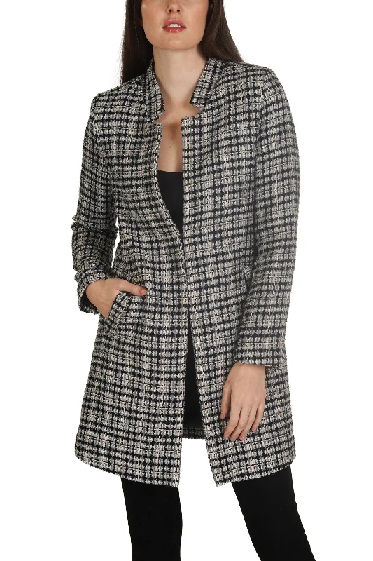 Women's pea coats with brass buttons for a nautical - inspired stylePlaid Tweed Coat Women's pea coats with brass buttons for a nautical - inspired stylePlaid Tweed Coat