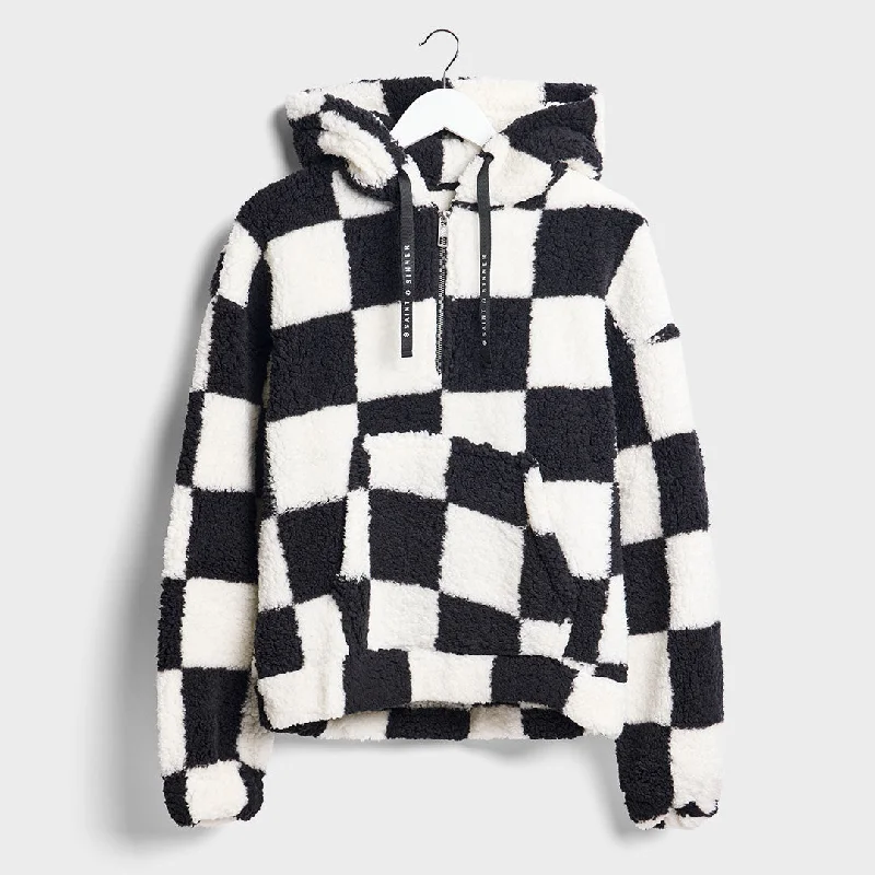 Women's cropped leather coats with silver studs for an edgy lookSaints and Sinners Ladies Checked Zip Fleece Women's cropped leather coats with silver studs for an edgy lookSaints and Sinners Ladies Checked Zip Fleece