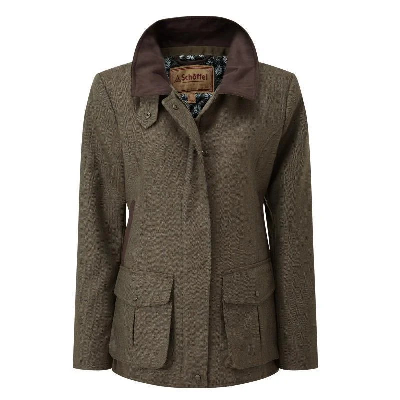Hooded women's puffer coats in neon colors for high - visibility sportsSchoffel Ladies Lilymere Tweed Jacket - Loden Green Herringbone Tweed Hooded women's puffer coats in neon colors for high - visibility sportsSchoffel Ladies Lilymere Tweed Jacket - Loden Green Herringbone Tweed