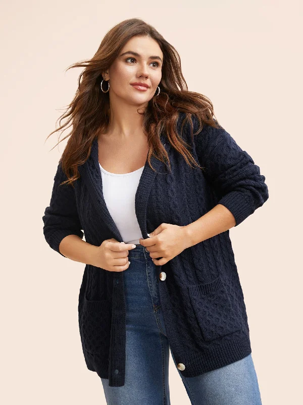 cropped women cardigan to pair with high - waisted jeansSolid Cable Knit Hooded Cardigan cropped women cardigan to pair with high - waisted jeansSolid Cable Knit Hooded Cardigan