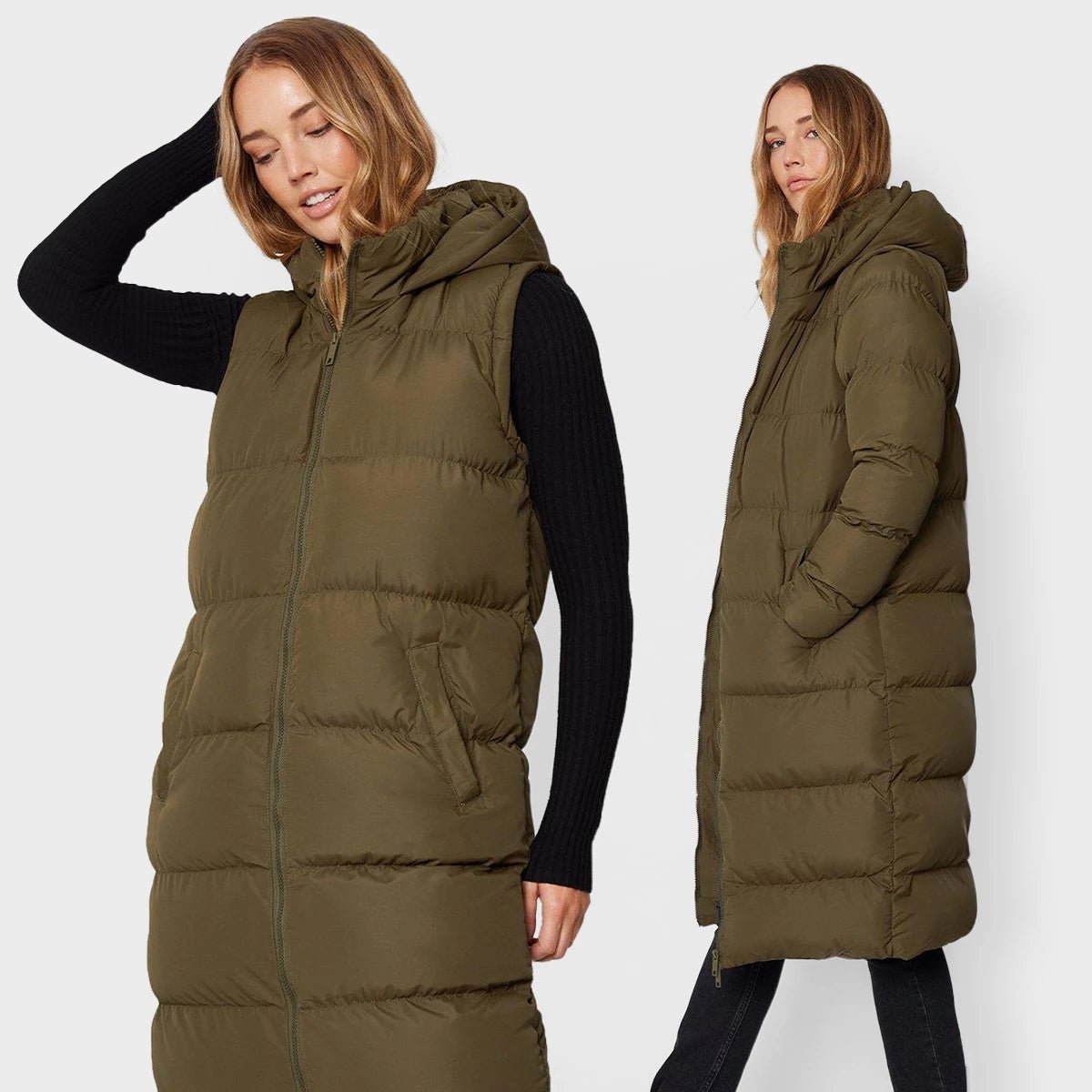Women's cropped leather coats with silver studs for an edgy lookThreadbare Longline Hooded Puffa with detachable sleeves. Women's cropped leather coats with silver studs for an edgy lookThreadbare Longline Hooded Puffa with detachable sleeves.