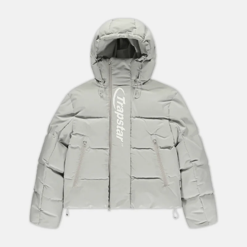 Hooded women's puffer coats in neon colors for high - visibility sportsTrapstar Hyperdrive Technical Puffer Jacket - Light Grey Hooded women's puffer coats in neon colors for high - visibility sportsTrapstar Hyperdrive Technical Puffer Jacket - Light Grey
