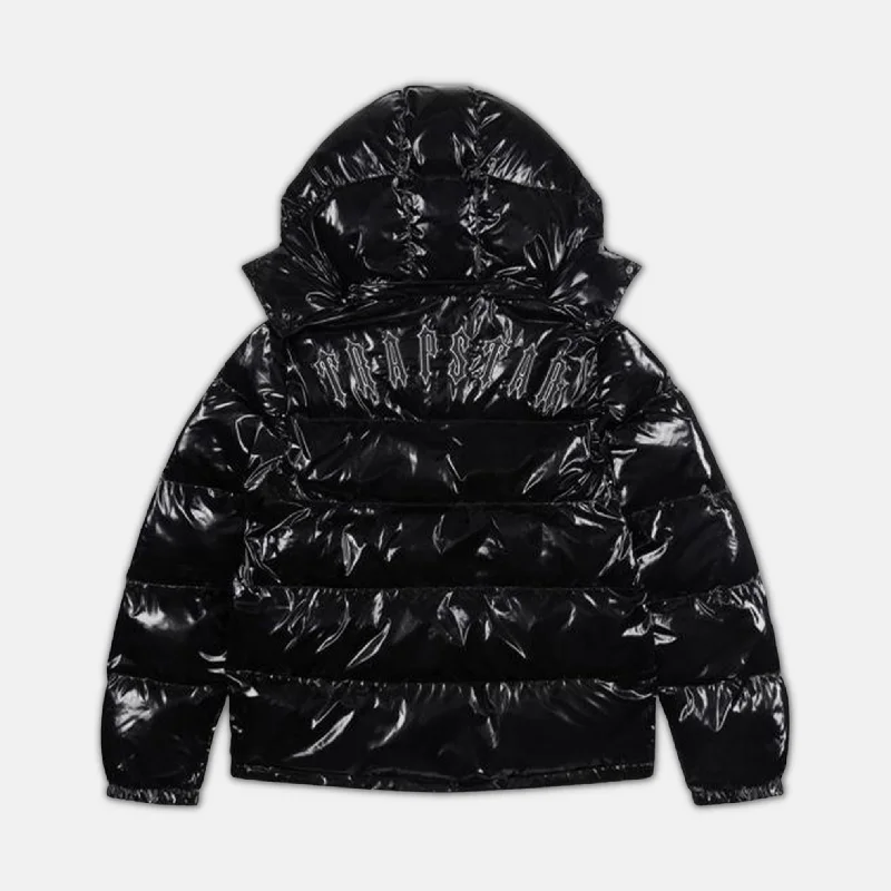 Mid - length women's down coats in a slim fit for a modern and sleek appearanceTrapstar Shiny Black Irongate Jacket Detachable Hood Mid - length women's down coats in a slim fit for a modern and sleek appearanceTrapstar Shiny Black Irongate Jacket Detachable Hood