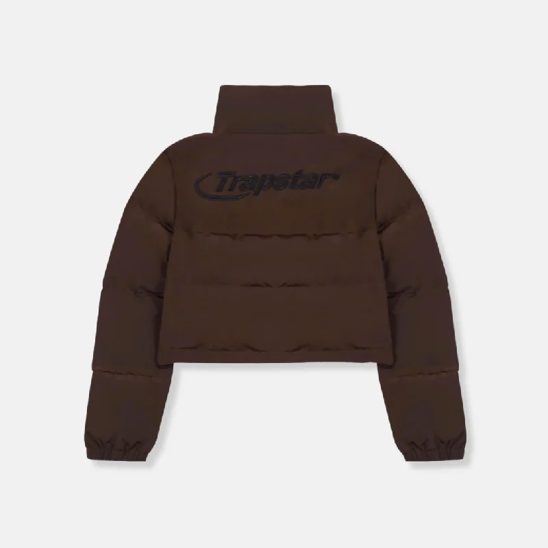 Oversized women's wool coats in a monochromatic look for a trendy outfitTrapstar Women's Hyperdrive Jacket - Brown Oversized women's wool coats in a monochromatic look for a trendy outfitTrapstar Women's Hyperdrive Jacket - Brown
