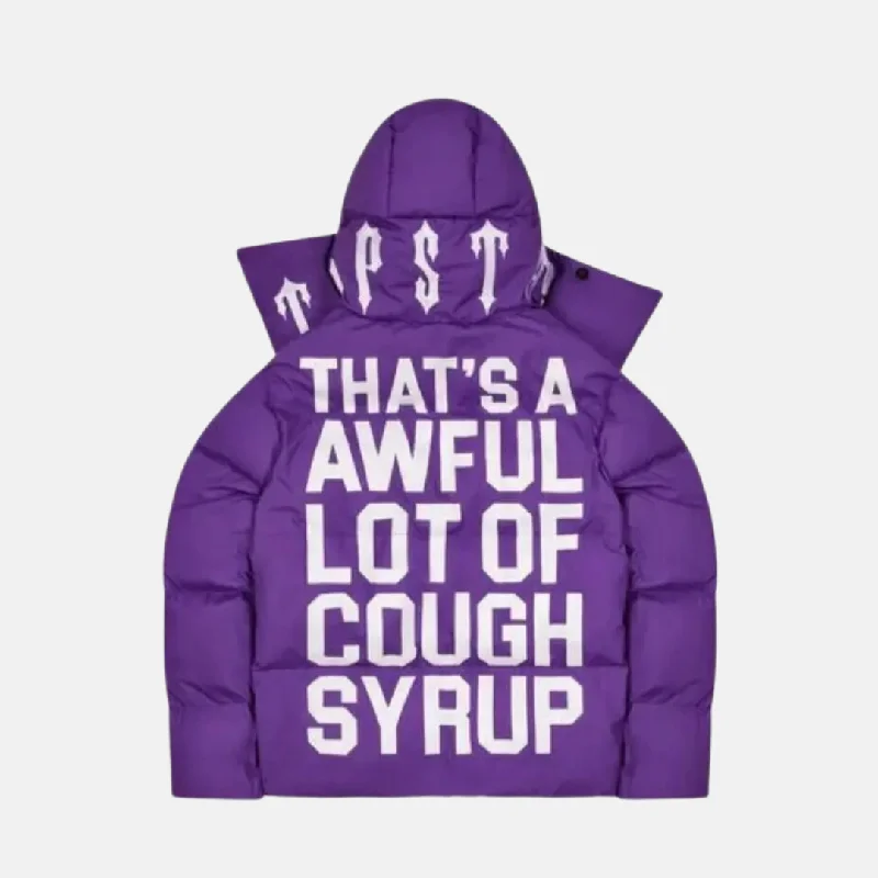 Water - resistant women's trench coats with adjustable cuffs for rainy daysTrapstar x Awful Lot of Cough Syrup Hooded Puffer - Purple Water - resistant women's trench coats with adjustable cuffs for rainy daysTrapstar x Awful Lot of Cough Syrup Hooded Puffer - Purple