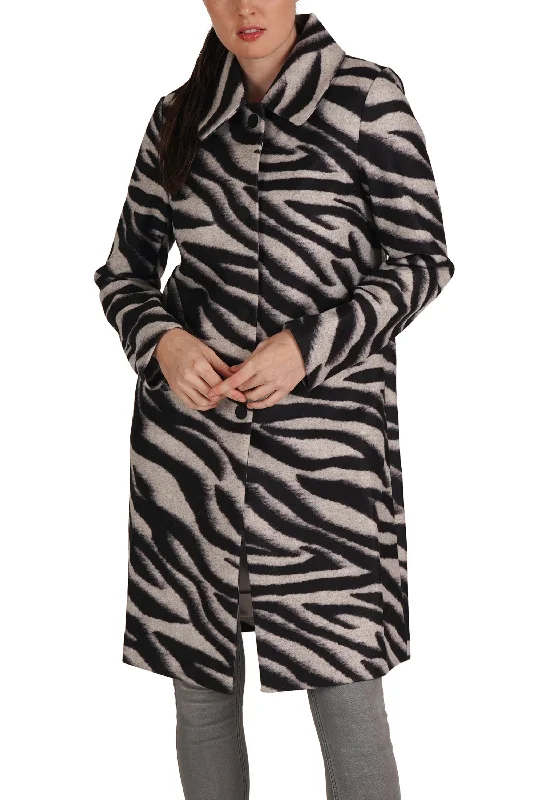Women's knee - length wool blend coats with a fur collar for added warmthVivianne Coat Women's knee - length wool blend coats with a fur collar for added warmthVivianne Coat