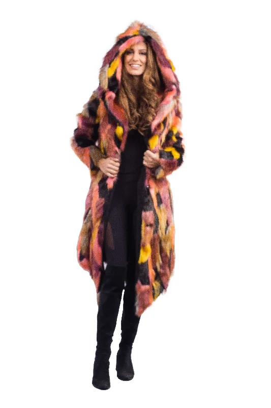 Water - resistant women's trench coats with adjustable cuffs for rainy daysWomen's Desert Warrior Coat in "Dark Acid" Water - resistant women's trench coats with adjustable cuffs for rainy daysWomen's Desert Warrior Coat in "Dark Acid"