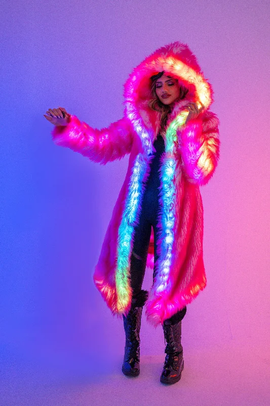 Women's LED Desert Warrior Coat in "Just The Tip-Hot Pink"