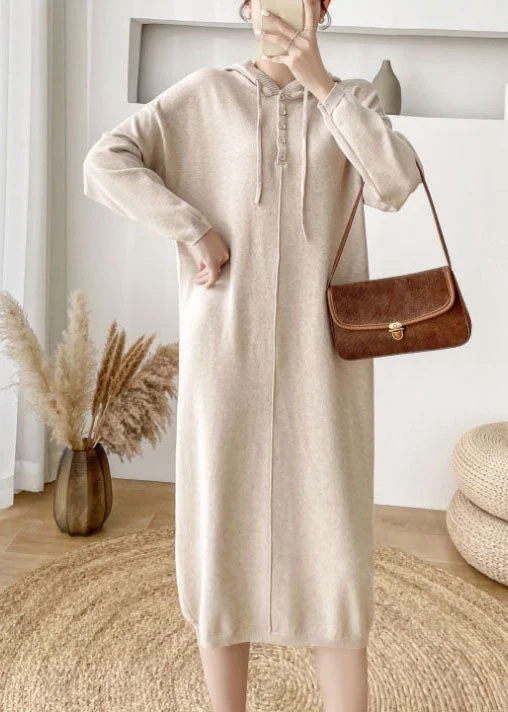 Sleeveless Women's Silk Blend Sweater Dresses for a Sophisticated LookApricot Button Knitted Dress Cinched Winter Sleeveless Women's Silk Blend Sweater Dresses for a Sophisticated LookApricot Button Knitted Dress Cinched Winter