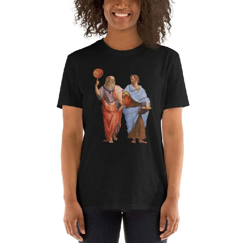 Aristotle and Plato with Basketballs - Premium T-Shirt