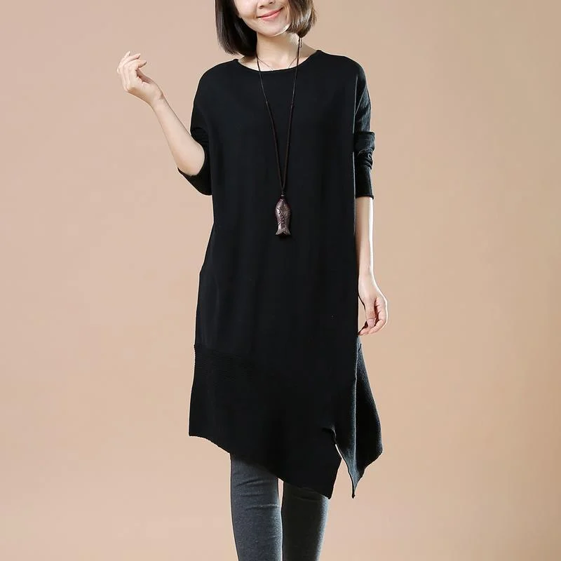 Plus Size Women's Ruffled Hem Sweaters in Floral PrintsBlack asymmetrical sweaters new women winter dresses Plus Size Women's Ruffled Hem Sweaters in Floral PrintsBlack asymmetrical sweaters new women winter dresses