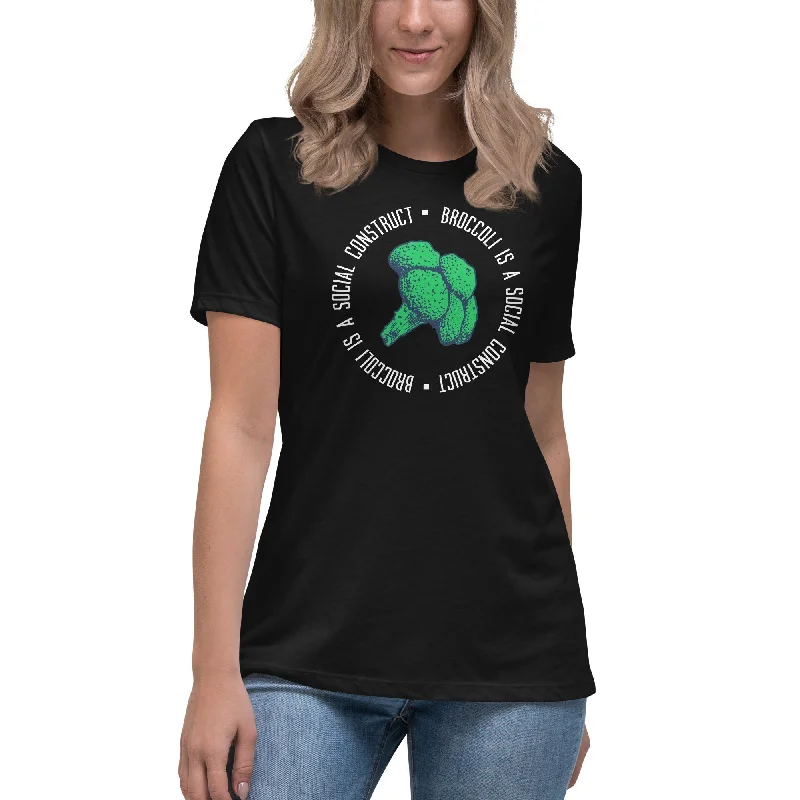 Distressed Women T Shirt with a Laid - Back AestheticBroccoli is a social construct - Women's T-Shirt Distressed Women T Shirt with a Laid - Back AestheticBroccoli is a social construct - Women's T-Shirt