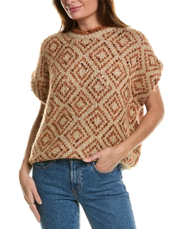 Plus Size Women's Tunic - Style Sweater Dresses with PocketsBrunello Cucinelli Wool, Cashmere & Silk-Blend Sweater Plus Size Women's Tunic - Style Sweater Dresses with PocketsBrunello Cucinelli Wool, Cashmere & Silk-Blend Sweater