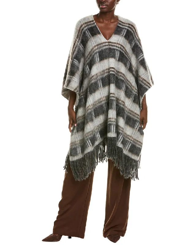 Plus Size Women's Asymmetric Hem Sweater Dresses in Modern DesignsBrunello Cucinelli Wool & Mohair-Blend Poncho Plus Size Women's Asymmetric Hem Sweater Dresses in Modern DesignsBrunello Cucinelli Wool & Mohair-Blend Poncho