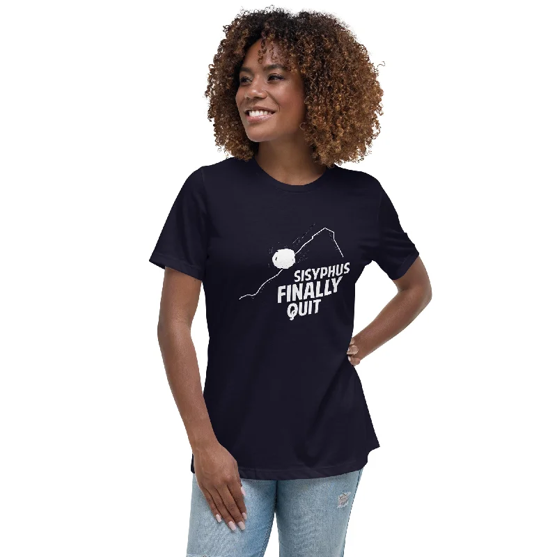 Sequined Women T Shirt for a Sparkly Night OutCamus - Sisyphus Finally Quit - Women's T-Shirt Sequined Women T Shirt for a Sparkly Night OutCamus - Sisyphus Finally Quit - Women's T-Shirt