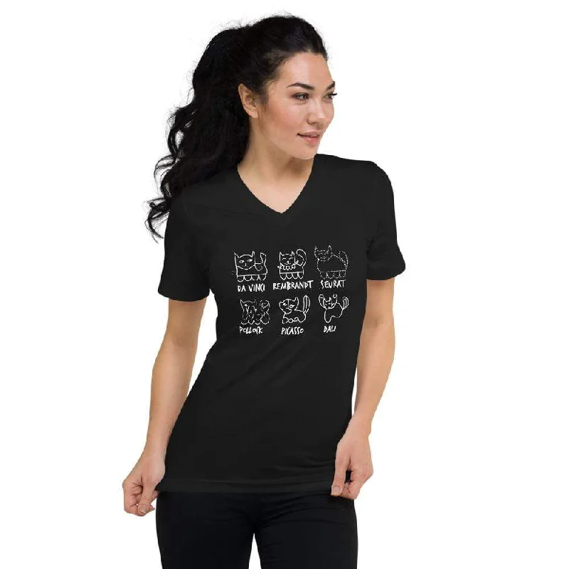 Sleeveless Women T Shirt for Summer ComfortCat by Artist - Unisex V-Neck T-Shirt