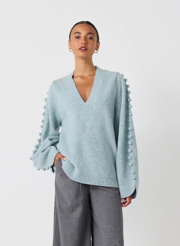 Plus Size Women's Sequined Sweaters for Special OccasionsCeleste Wool Knit | Seafoam Marle Plus Size Women's Sequined Sweaters for Special OccasionsCeleste Wool Knit | Seafoam Marle
