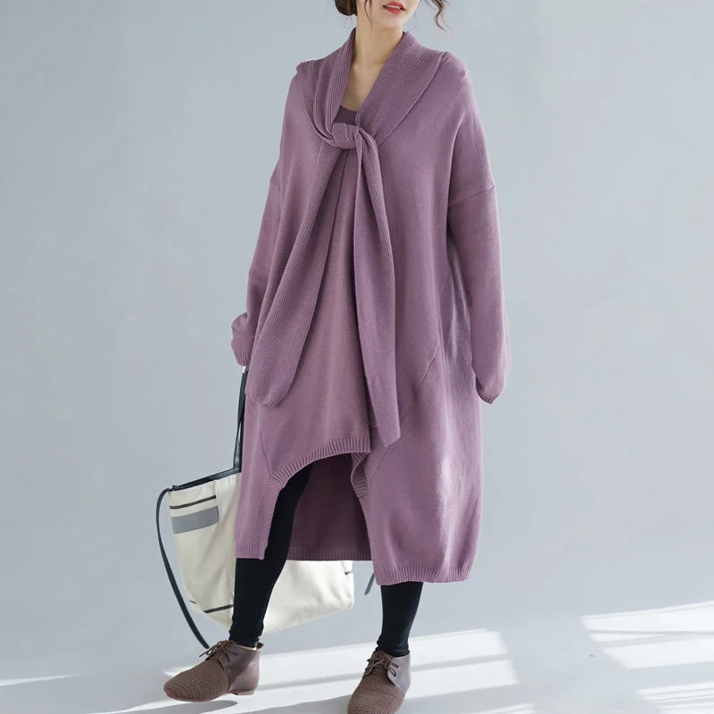 V - Neck Women's Ribbed Sweater Dresses with Belt for a Defined WaistComfy o neck asymmetric Sweater Aesthetic Largo purple Ugly knit dress V - Neck Women's Ribbed Sweater Dresses with Belt for a Defined WaistComfy o neck asymmetric Sweater Aesthetic Largo purple Ugly knit dress