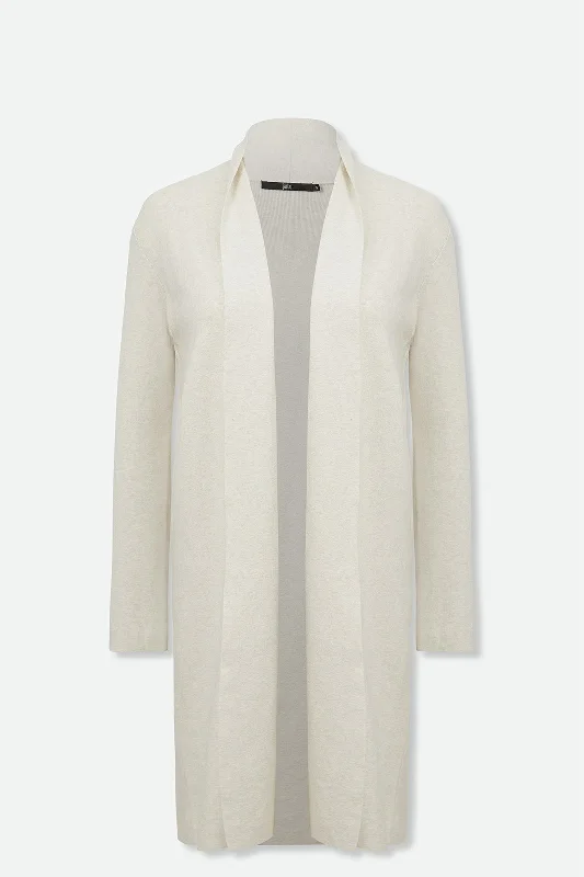 Plus Size Women's Belted Cable Knit SweatersCORNELIA DUSTER IN DOUBLE KNIT HEATHERED PIMA COTTON Plus Size Women's Belted Cable Knit SweatersCORNELIA DUSTER IN DOUBLE KNIT HEATHERED PIMA COTTON