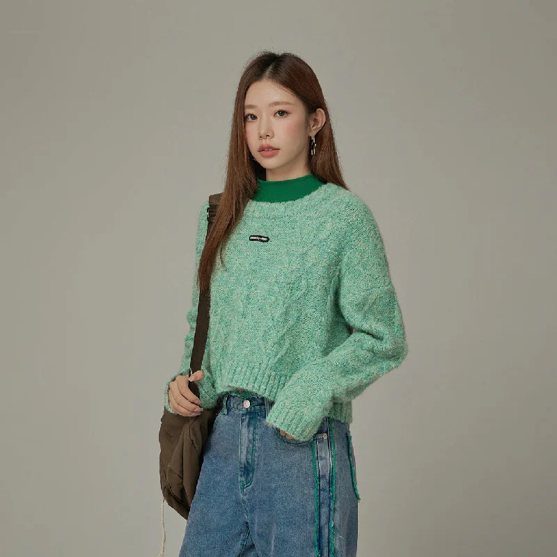 Plus Size Women's Sequined Sweaters for Special OccasionsTwisted Loose Fit Knit Sweater Plus Size Women's Sequined Sweaters for Special OccasionsTwisted Loose Fit Knit Sweater