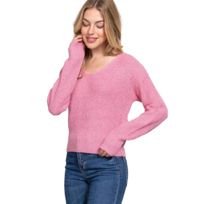 Dolman Slv Strappy Open Back Sweater