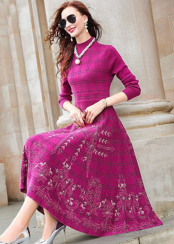 Short Sleeve Women's Cashmere Sweater Dresses in Pastel HuesElegant Rose Turtle Neck Plaid Knit Sweater Dress Winter Short Sleeve Women's Cashmere Sweater Dresses in Pastel HuesElegant Rose Turtle Neck Plaid Knit Sweater Dress Winter