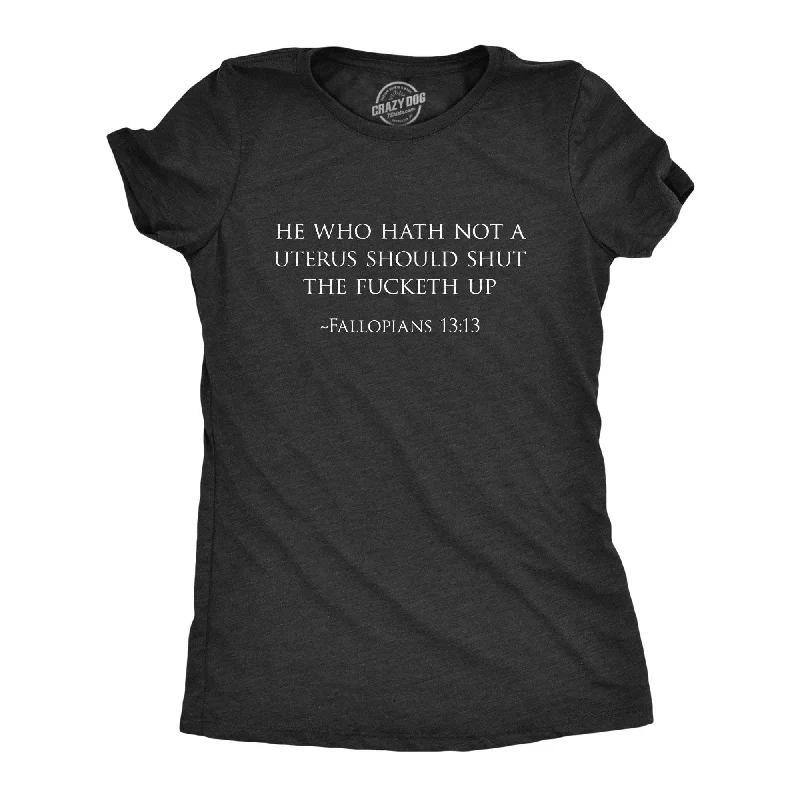 Organic Cotton Women T Shirt for Eco - Conscious WearersFallopians 13:13 Women's T Shirt Organic Cotton Women T Shirt for Eco - Conscious WearersFallopians 13:13 Women's T Shirt